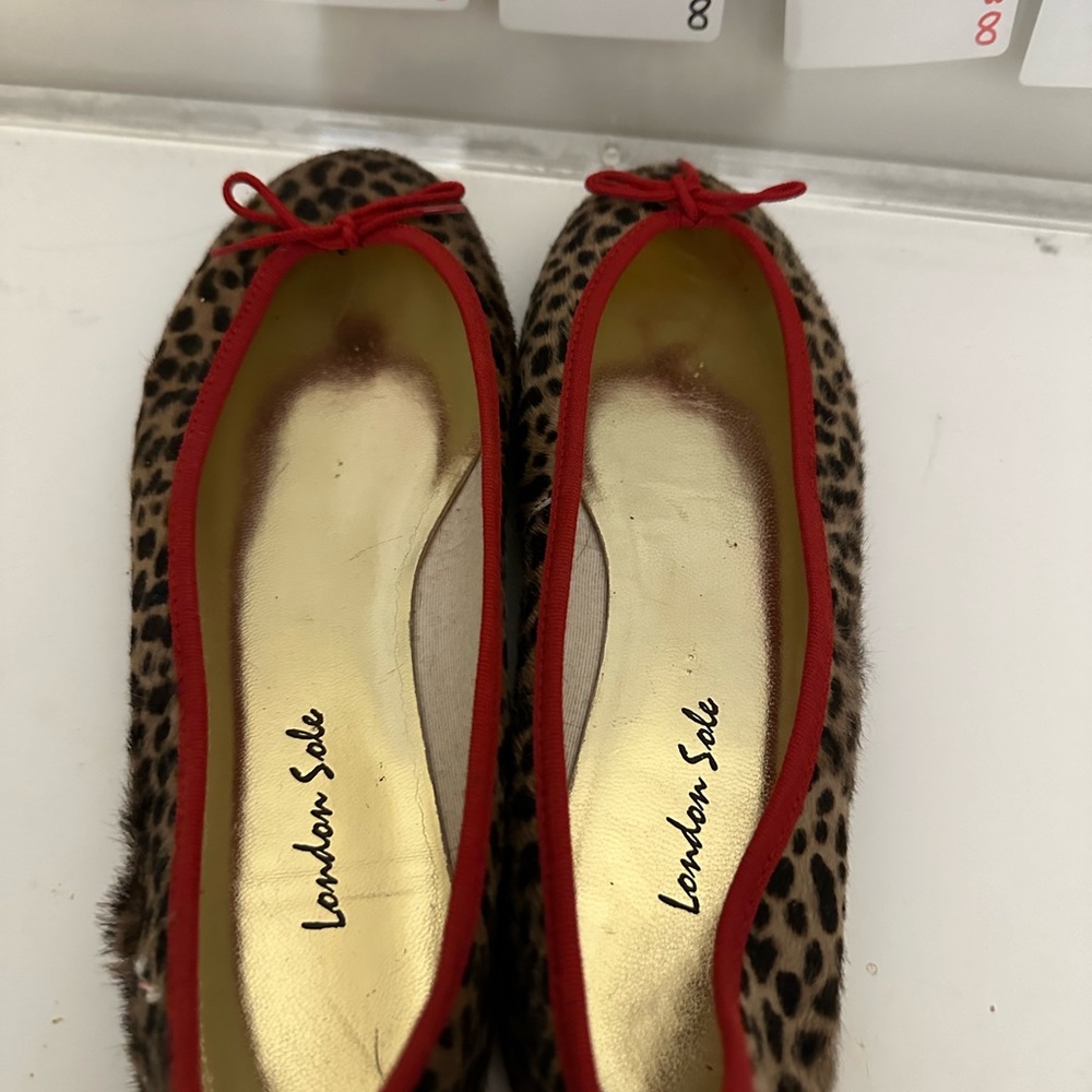Leopard Red Bow Ballet Flats